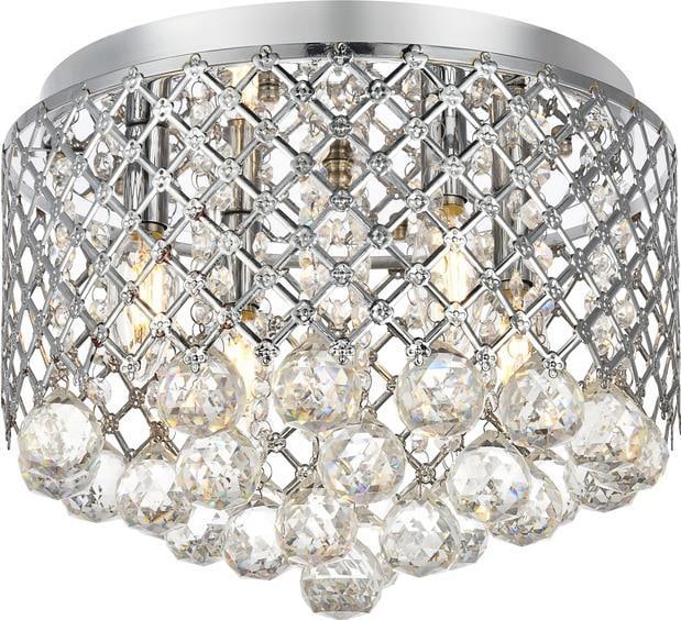 Elegant Lighting Tully Chrome Flush-Mount Ceiling Light 4 Bulb (1 of 1)