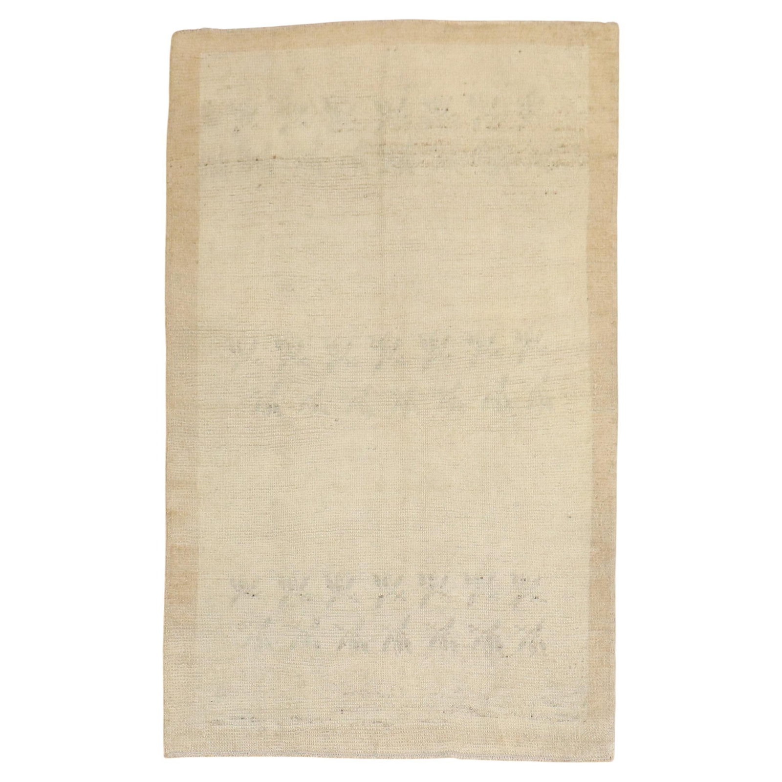 Handmade Vintage Turkish Rug 40 x 62 Minimalist Wool 1930: Handmade Vintage Turkish Rug 40 x 62 Minimalist Wool 1930 This exquisite neutral handmade vintage Turkish rug showcases a minimalist design, featuring a harmonious blend of beige and brown tones. Craf