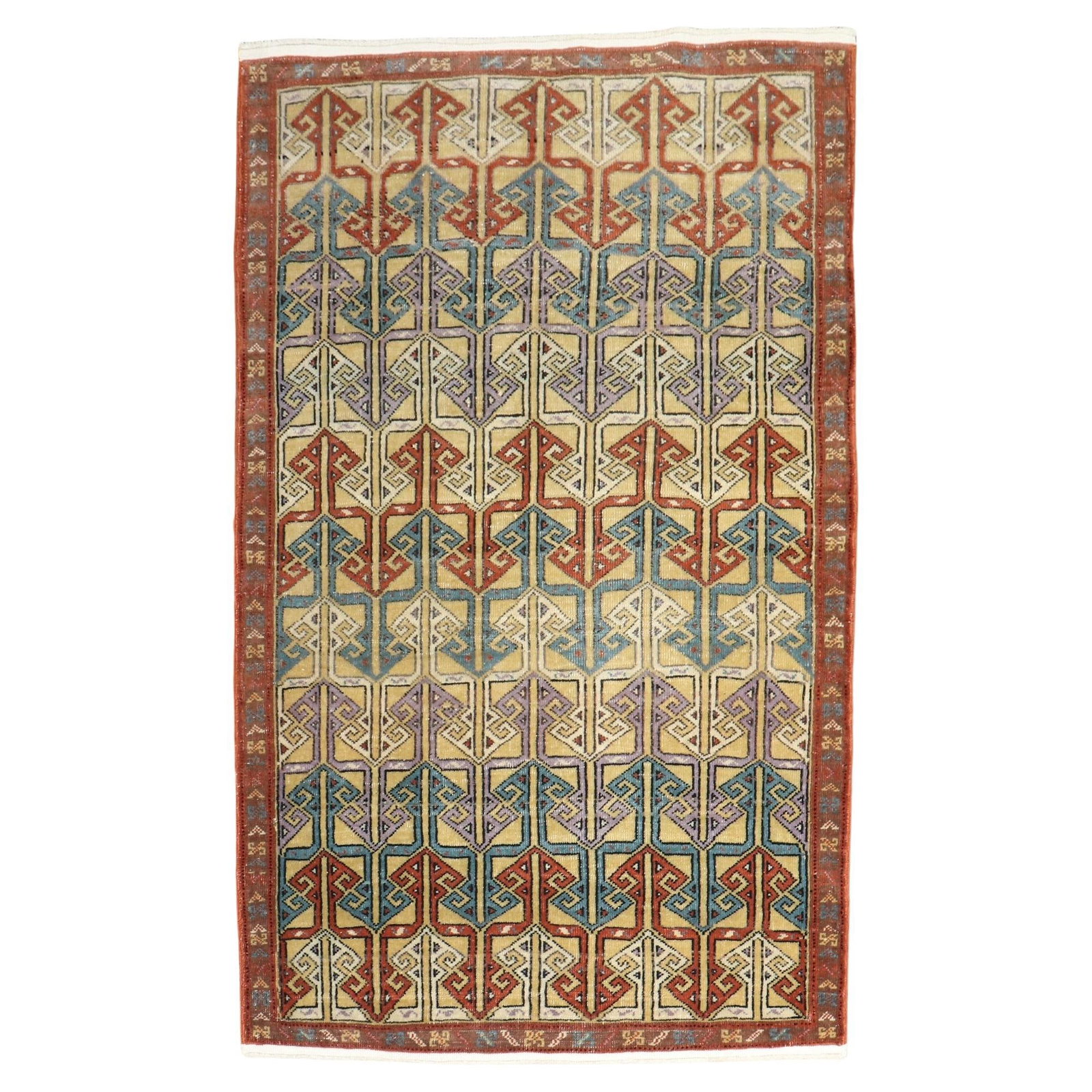 Vintage Hand-Knotted Turkish Anatolian Wool Scatter Rug 43 x 67: Vintage Hand-Knotted Turkish Anatolian Wool Scatter Rug 43 x 67 This vintage Turkish Anatolian scatter rug features a charming country style, adding a touch of warmth and character to any space. Hand-