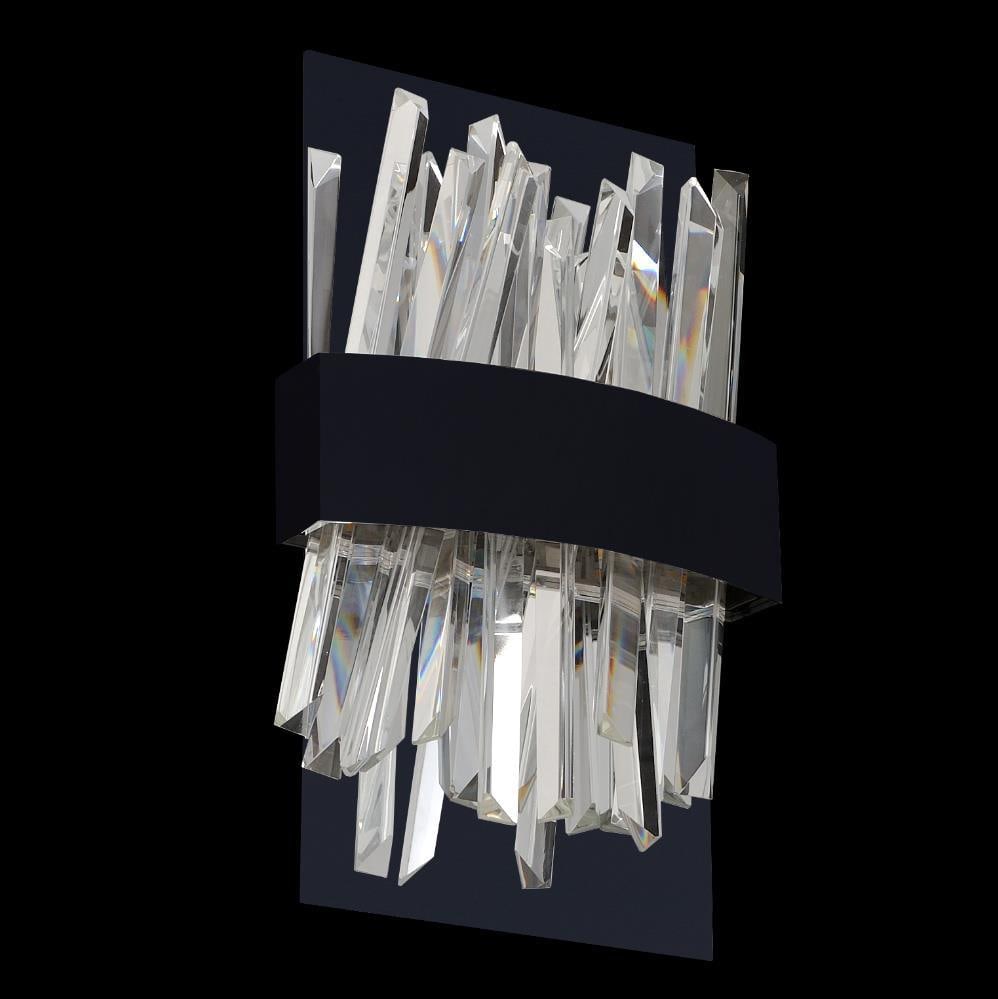 Kalco Chic Glacier LED Wall Sconce Matte Black 12H x 8W Casual Luxury (1 of 1)