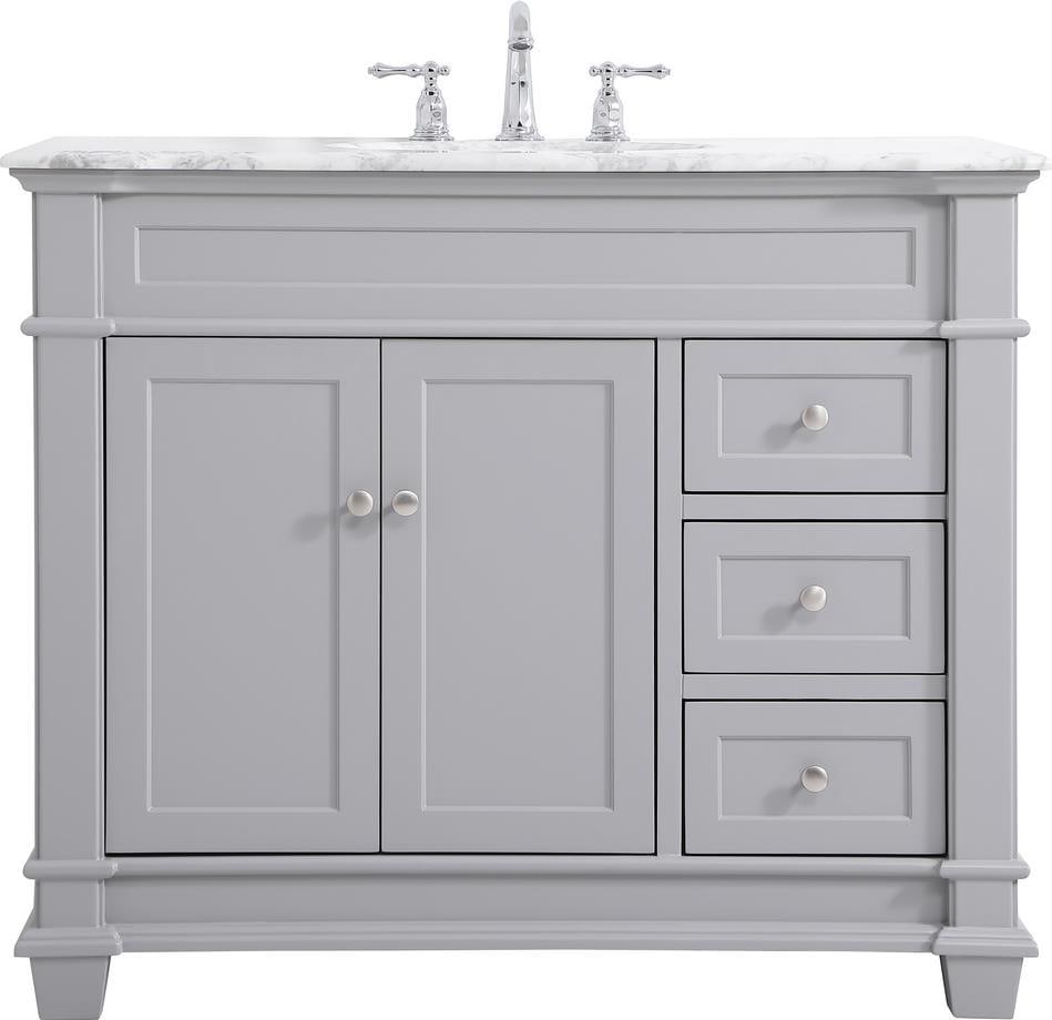 Elegant Lighting Transitional Grey Bathroom Vanity with Storage (1 of 1)