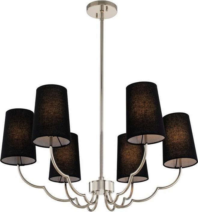 Kalco Sophia 6-Light Bowl Chandelier Polished Nickel Indoor Lighting (1 of 1)