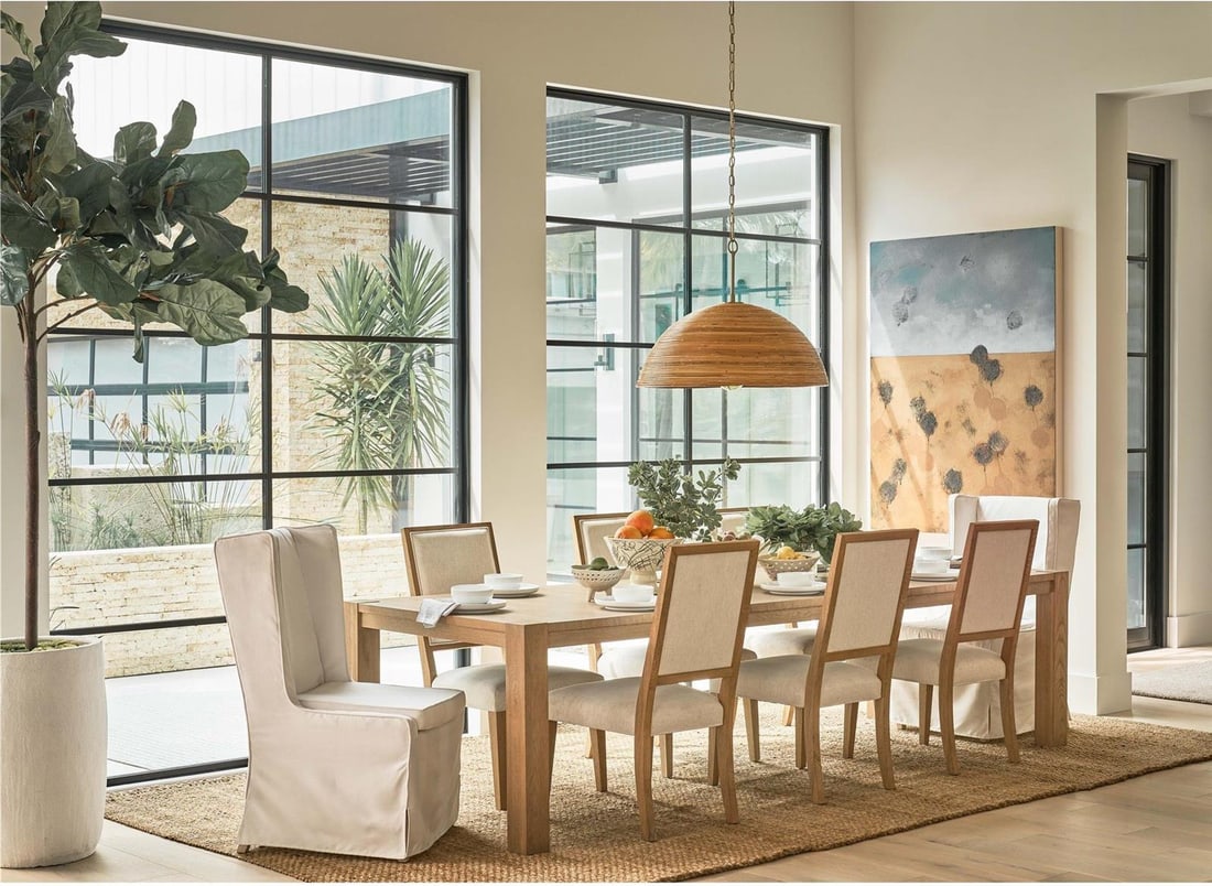 Universal Coastal Weekender Extendable Dining Table Sand Dune Finish (1 of 9)