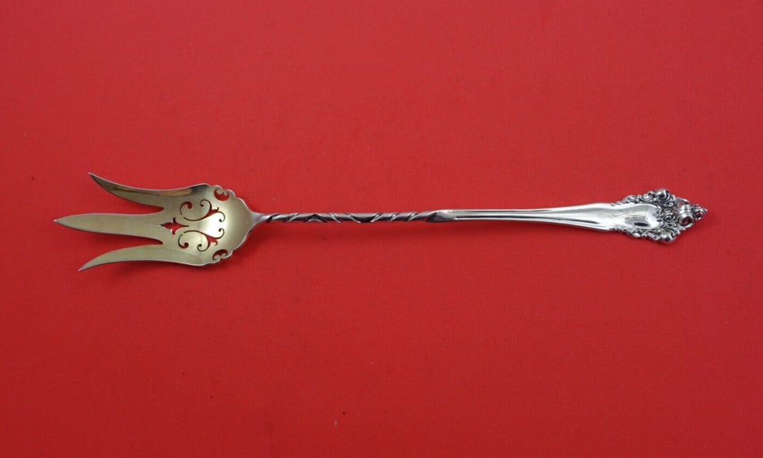 Reed and Barton La Splendide Sterling Silver Lettuce Fork Pierced 9 1/2" Monogrammed (1 of 5)
