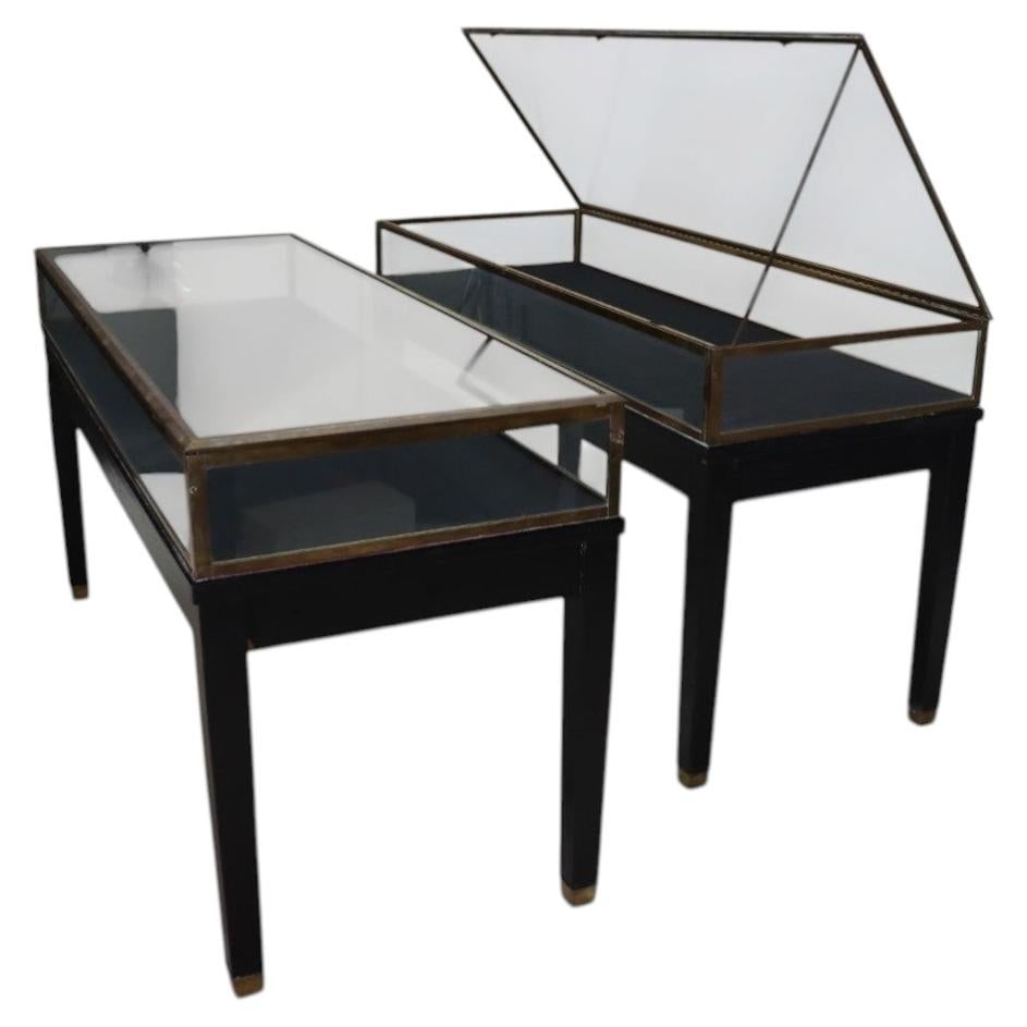 Pair Russel Built Brass Topped Ebonized Retail Display Cases (1 of 18)