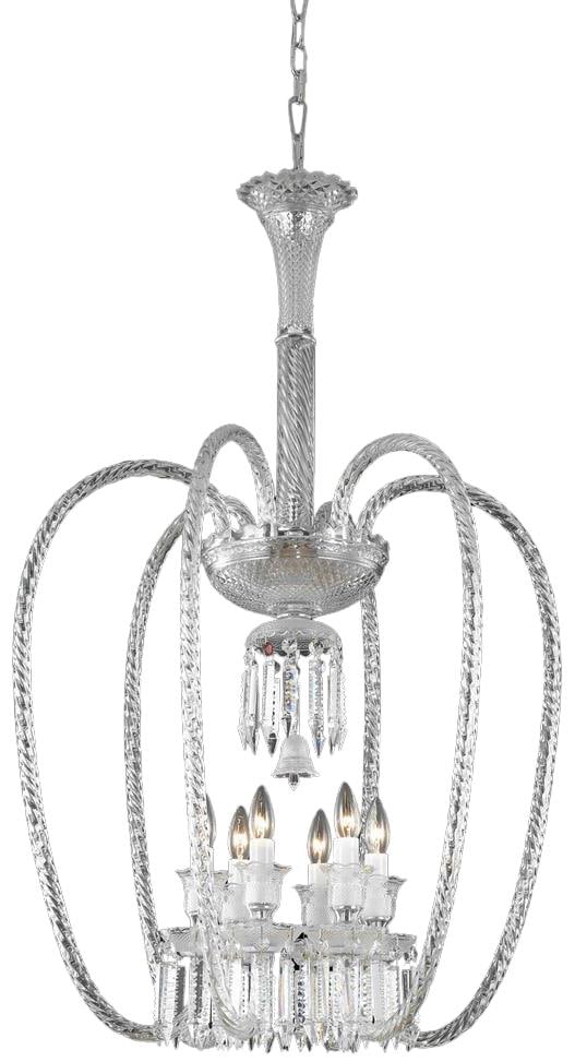 Elegant Lighting 17th Century Inspired Chrome Bowl Chandelier 6 Bulbs Bohemian Style (1 of 1)