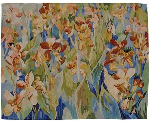 Provence Home Sky Blue Wool Tapestry Aubusson Style 48x60 (1 of 1)