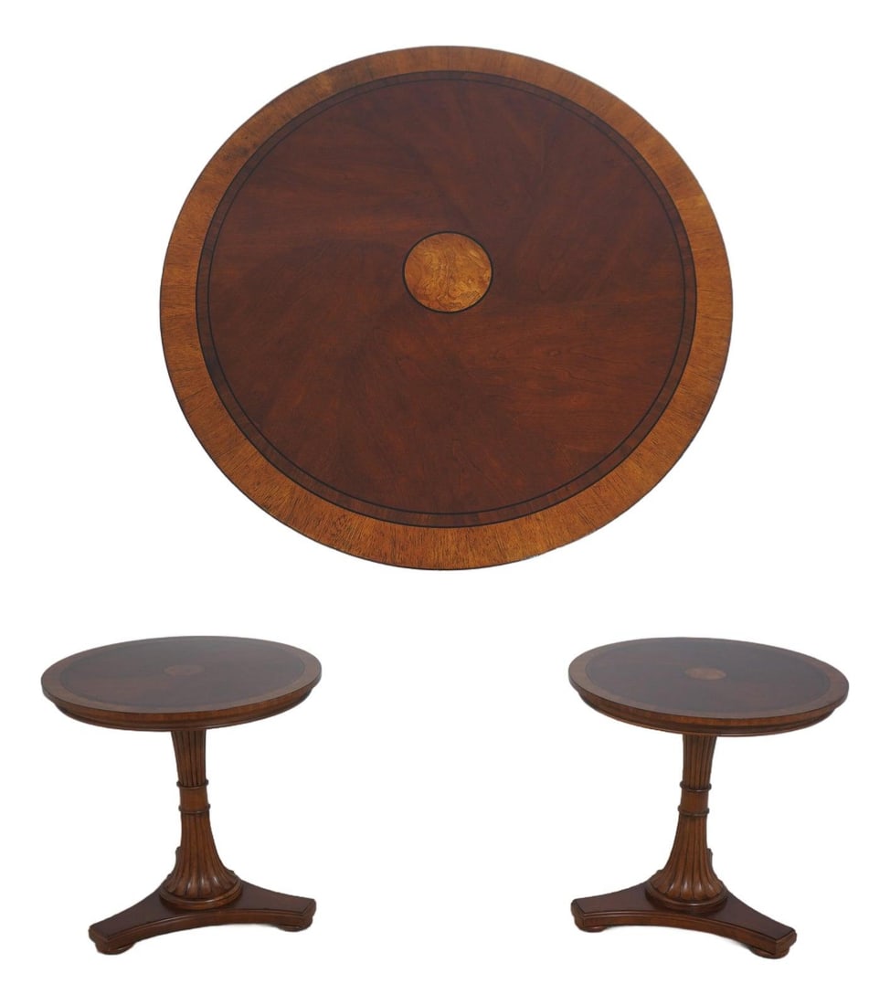 Ethan Allen Townhouse cherry pedestal table pair 28x28x28 (1 of 10)