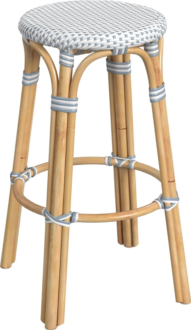 Butler Tobias Coastal Rattan Bar Stool Natural Finish 30H (1 of 7)
