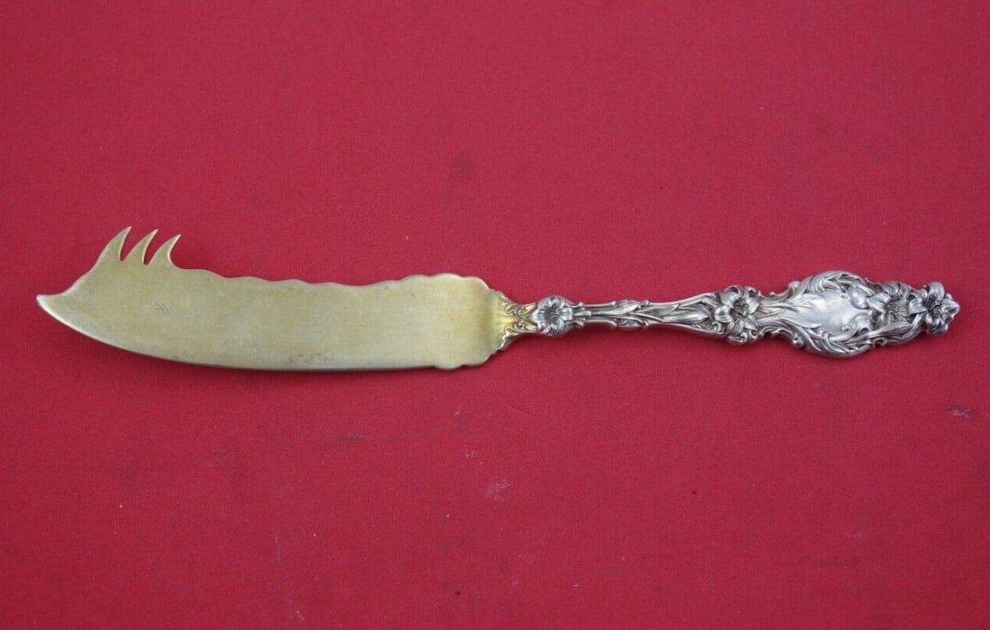 Whiting Lily Sterling Silver Cheese Knife with Pick 7 7/8" (1 of 2)