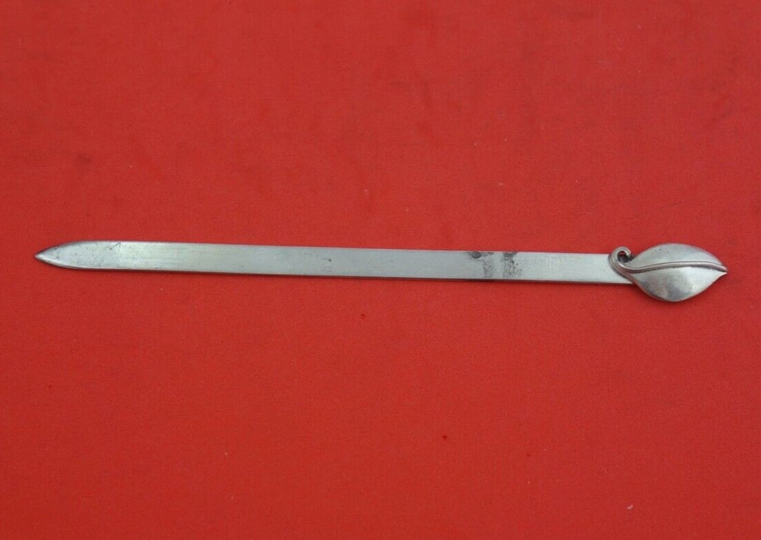 Leonore Doskow Sterling Silver Letter Opener with Leaf Design 5.5" (1 of 2)