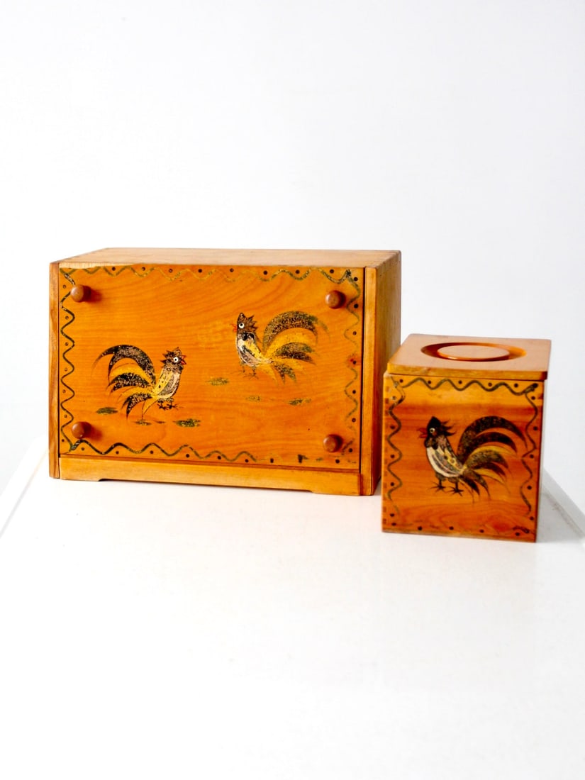 Mid-Century Woodpecker Rooster Kitchen Storage Set with Canisters (1 of 16)