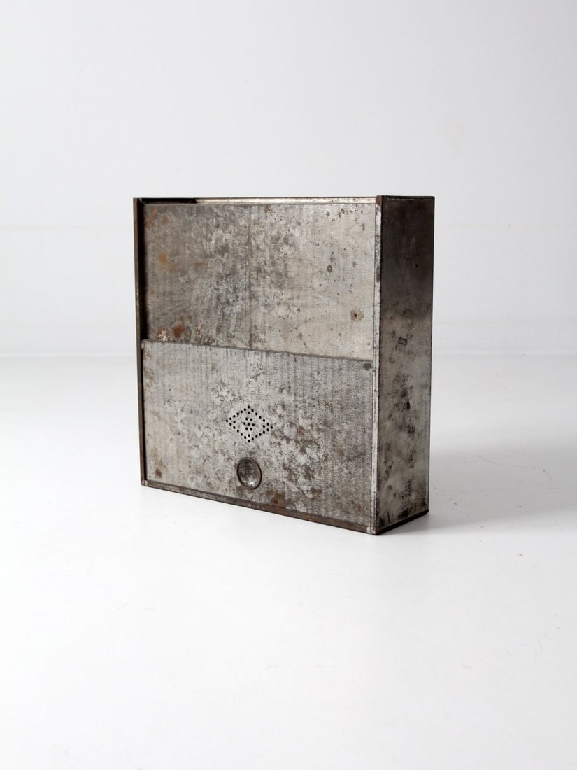 Vintage Aluminum Bread Box with Sliding Door 19 x 18.5 x 5.875 inches (1 of 8)