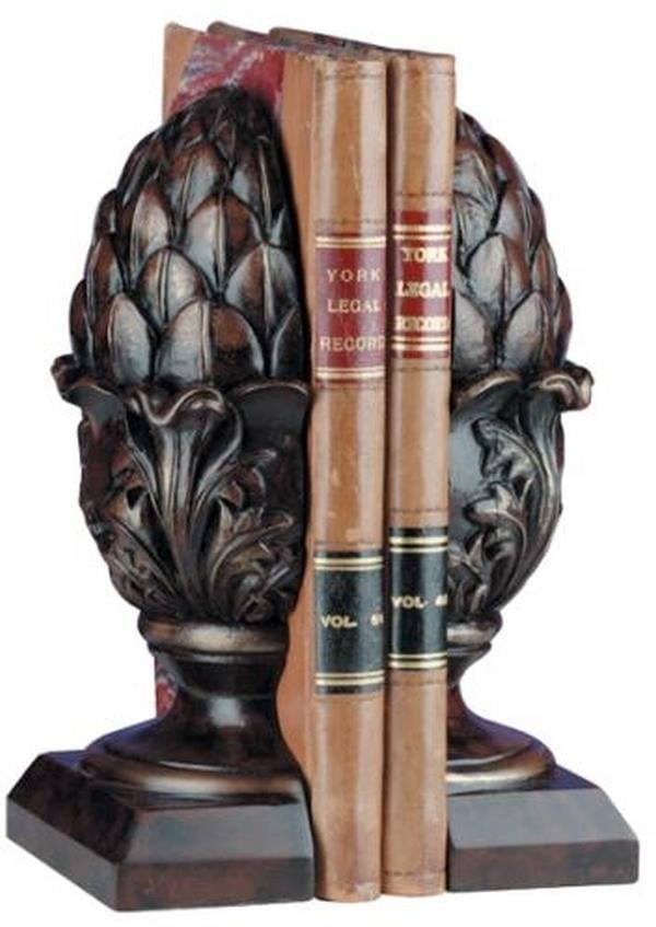 Hand-Cast Lodge-Style Southern Pineapple Bookends in Resin: Hand-Cast Lodge-Style Southern Pineapple Bookends in Resin This item is made at time of order. Please allow 42 to 70 days for production. Enhance your home decor with these Lodge-Style Southern Pineap