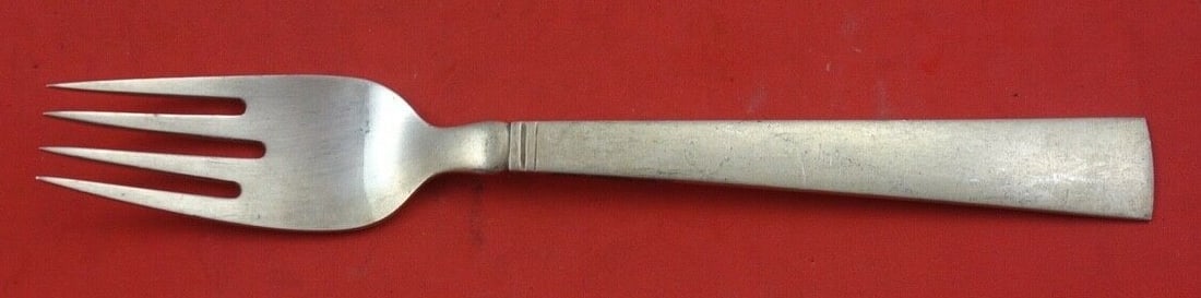 Georg Jensen Blok-Acadia Sterling Silver Salad Fork 4-Tine 6.75 Inch (1 of 2)