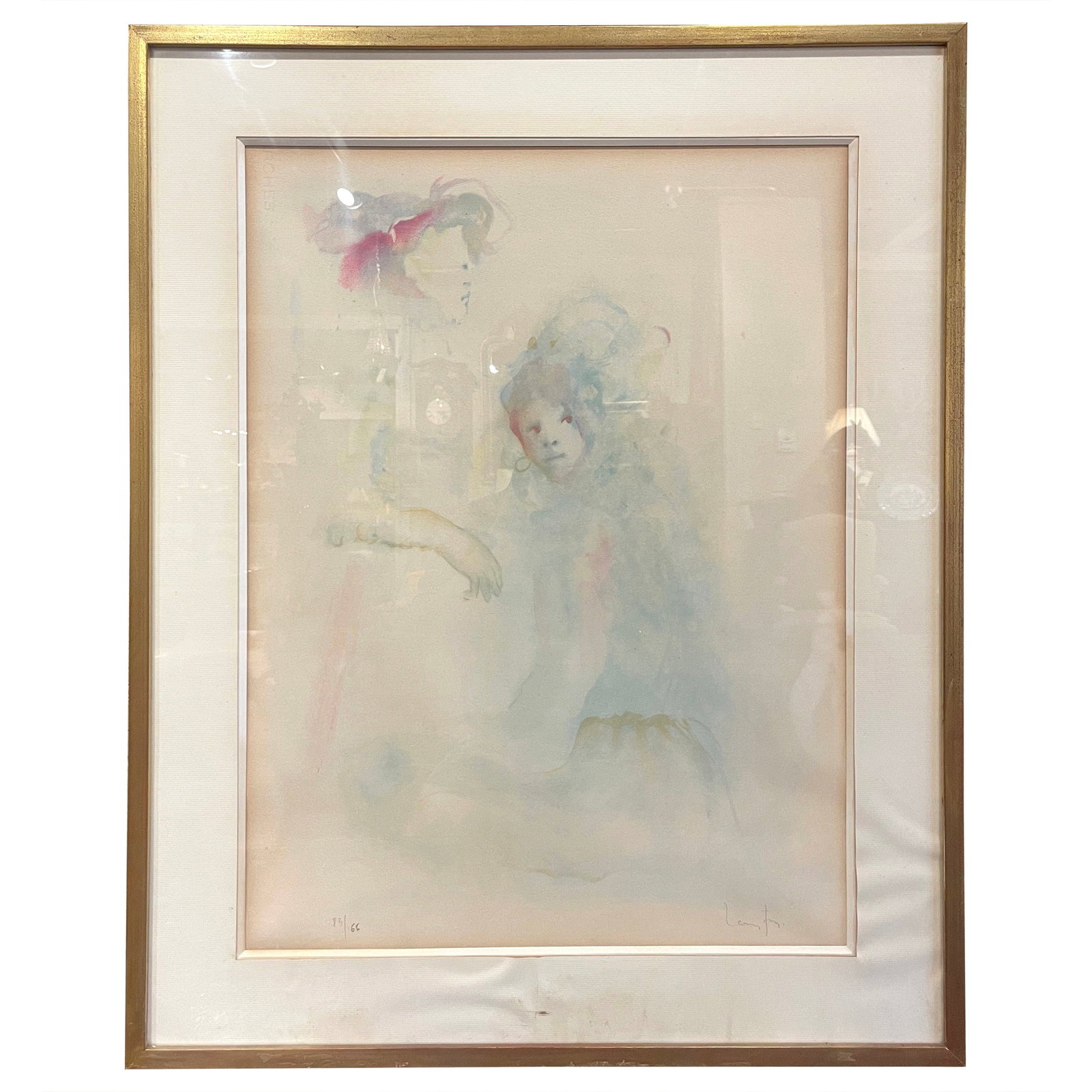 Leonor Fini Vintage Lithograph Woman and Girl Signed France 1970 (1 of 8)