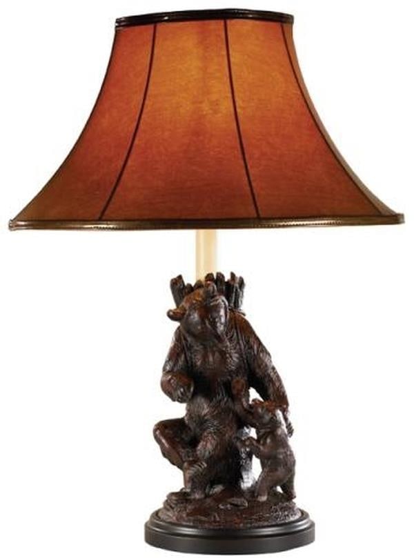 Lodge Style Bear Table Lamp USA 25H Resin Hand-Cast UL-Listed (1 of 1)