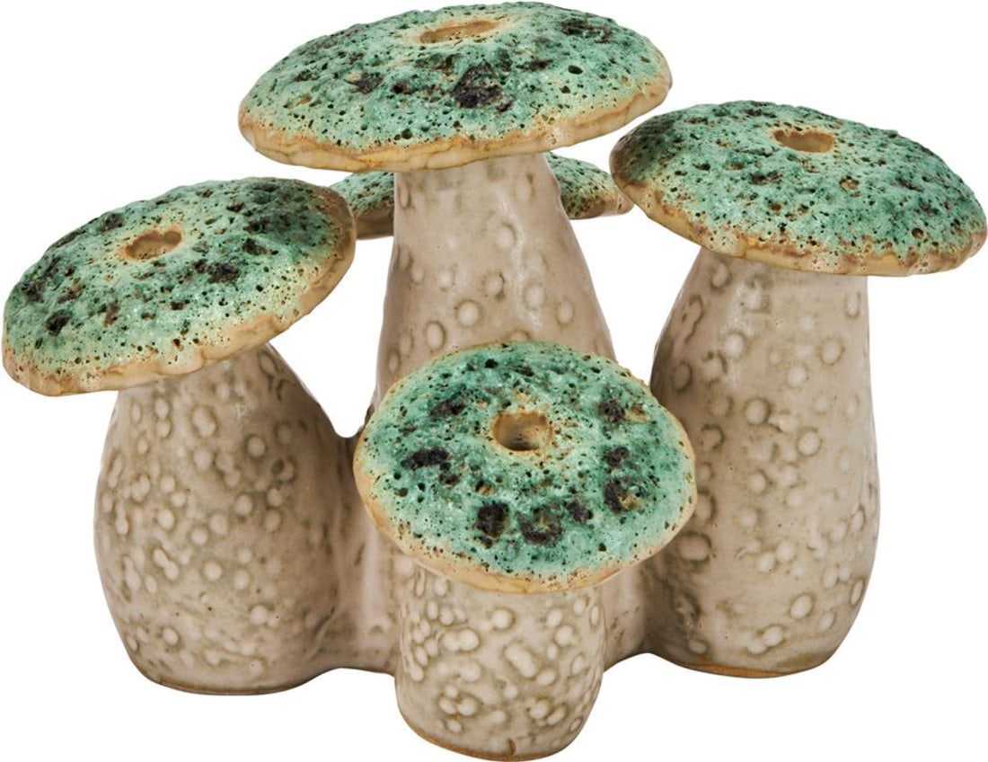 Handmade Green Ceramic Mushroom Vase Home Decor (1 of 2)