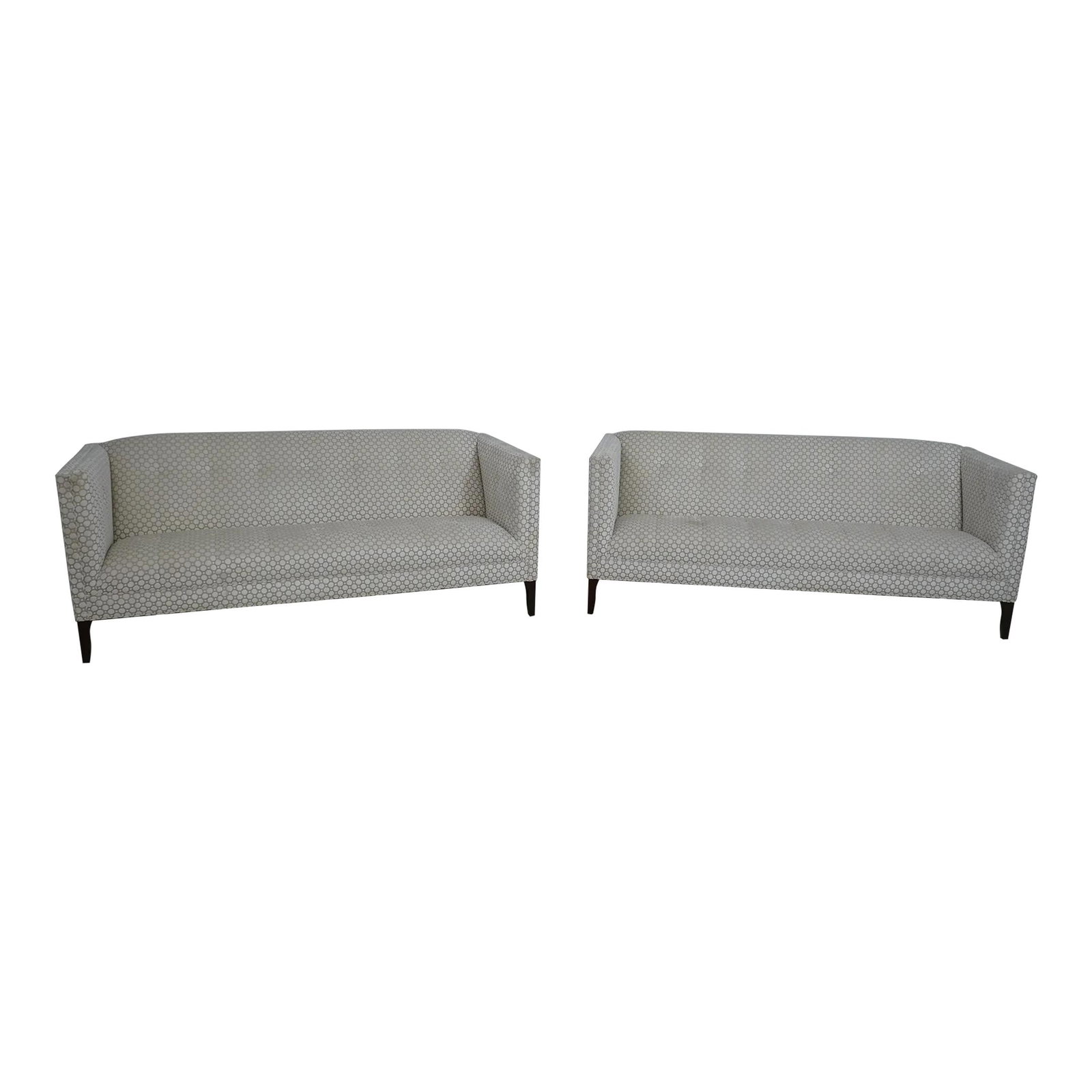Stickley Modern Design White Upholstered Sofa Pair 85" W: Stickley Modern Design White Upholstered Sofa Pair 85" W This pair of Stickley modern design upholstered sofas showcases impressive craftsmanship and a substantial presence in any living space. With