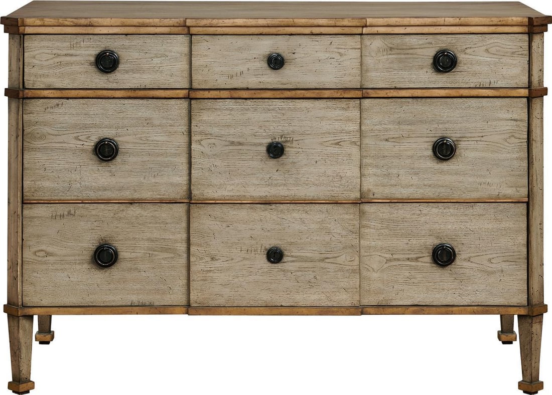 Port Eliot French Country Chest in Blue Light Ash: Port Eliot French Country Chest in Blue Light Ash Elevate your bedroom decor with this Classic French Light Ash Bedroom Chest, featuring a charming French Country style. Crafted in a beautiful Blue