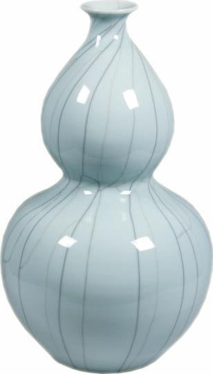 Handmade Ming Style Crackle Celadon Ceramic Gourd Vase 22 inches (1 of 1)