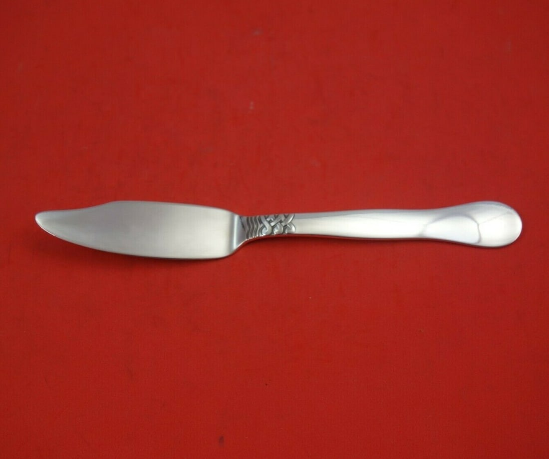 Georg Jensen Ladby 76 Sterling Silver Fish Knife 7 1/4 inches (1 of 3)