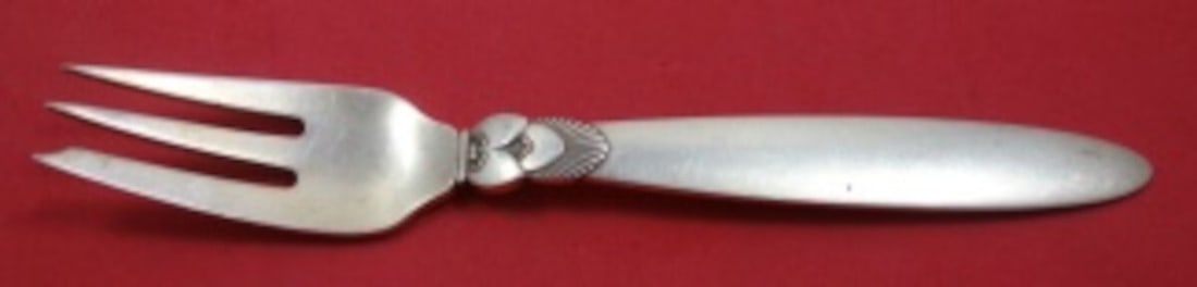 Georg Jensen Cactus Sterling Silver Pastry Fork 5 7/8 inches Art Deco (1 of 2)