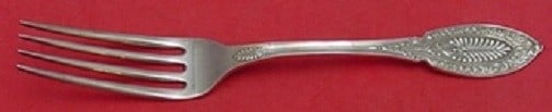 John Polhamus-Shiebler Princess Sterling Silver Dinner Fork 7 3/4": John Polhamus-Shiebler Princess Sterling Silver Dinner Fork 7 3/4" This exquisite dinner fork is part of the Princess pattern, crafted by John Polhamus-Shiebler between 1850 and 1899. Made of high-qua