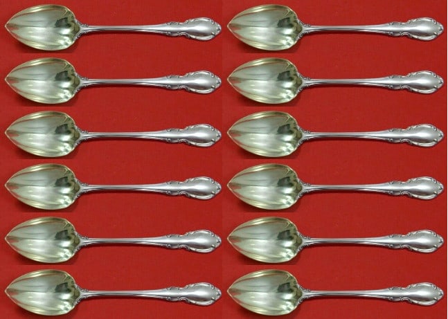 Towle Legato Sterling Silver Grapefruit Spoon Set 12 Fluted 6 Inch (1 of 3)