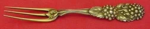 Tiffany & Co Blackberry Sterling Silver Vermeil Fork 4 1/4" (1 of 4)