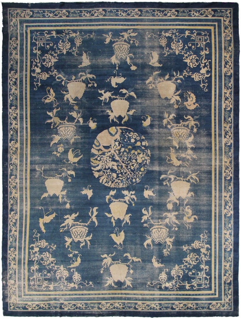 Circa 1870 Chinese Peking Wool Area Rug 12'10 x 17'6 (1 of 12)