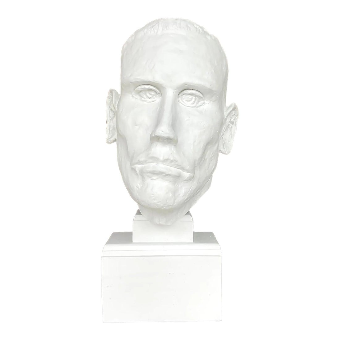 Vintage Boho White Plaster Bust of Man 16in Artistic Decor (1 of 8)