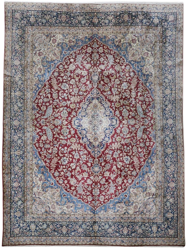 Exquisite 9.8 x 13 Red Persian Kerman Rug Handcrafted in Iran: Exquisite 9.8 x 13 Red Persian Kerman Rug Handcrafted in Iran Free continental US Shipping Transform your living space with this stunning 9' 8" x 13' Red Persian Signed Kerman Rug. Handcrafted by skil