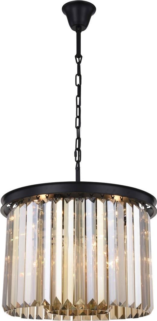 Sydney Pendant Light by Elegant Lighting with Royal-Cut Crystal and Golden Teak Finish (1 of 1)