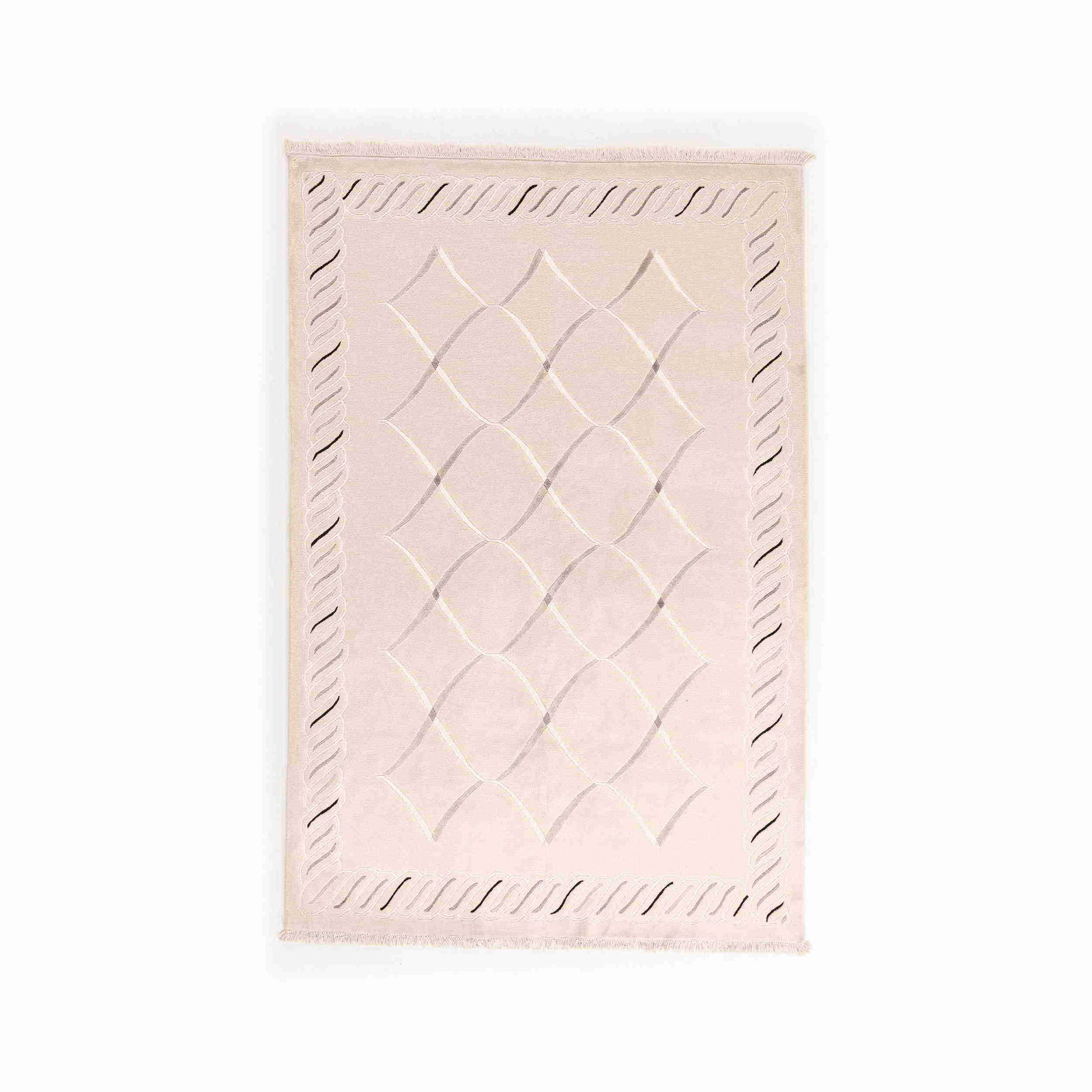 Authentic Handmade Modern Carpet Wool Cotton 66.5 x 97.6: Authentic Handmade Modern Carpet Wool Cotton 66.5 x 97.6 This authentic handmade modern carpet features a luxurious blend of wool on cotton, providing both comfort and durability. The double knot weav