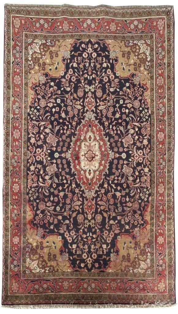 Handcrafted 4.6 x 7.1 Brown Persian Jozan Wool Rug from Iran (1 of 7)