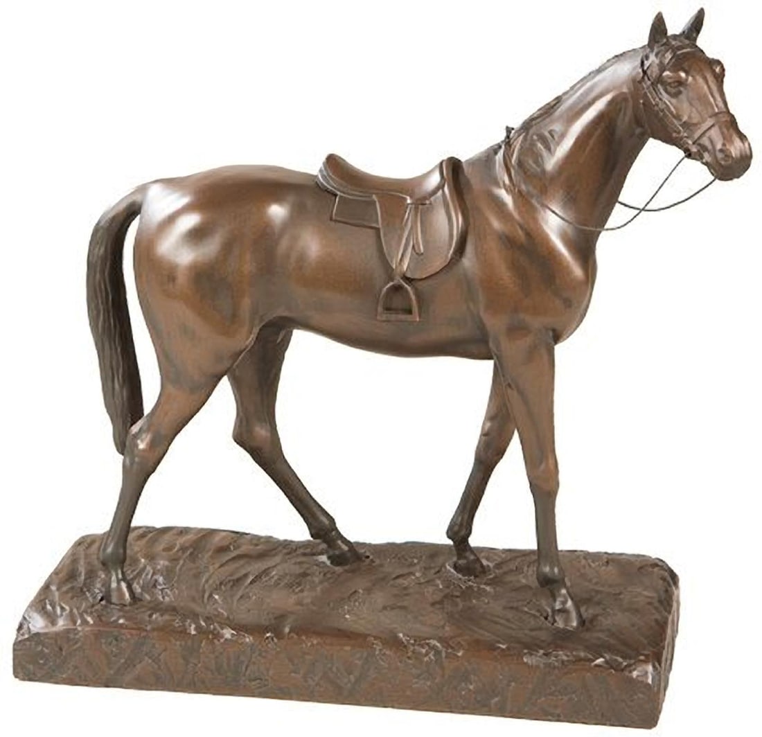 Hand-Cast Lodge Style English Saddle Horse Sculpture (1 of 1)