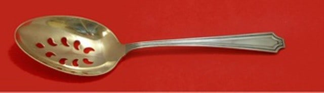 Whiting King Albert Sterling Silver Slotted Serving Spoon 8 1/4" 9-Hole Custom (1 of 2)