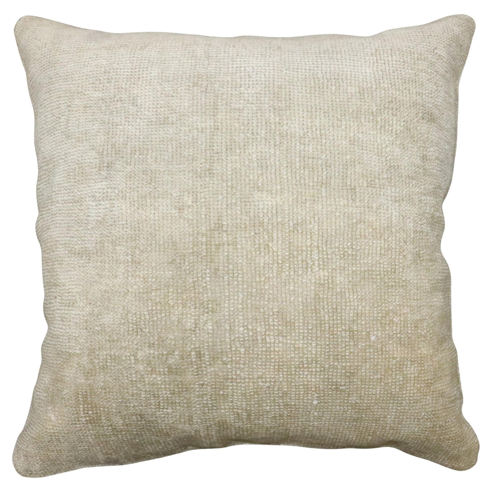 Tribal Turkish Oushak Rug Pillow with Cotton Back: Tribal Turkish Oushak Rug Pillow with Cotton Back This decorative pillow is crafted from an early 20th-century antique Ersari rug, featuring a tribal design. It has a cotton back and a zipper closure,