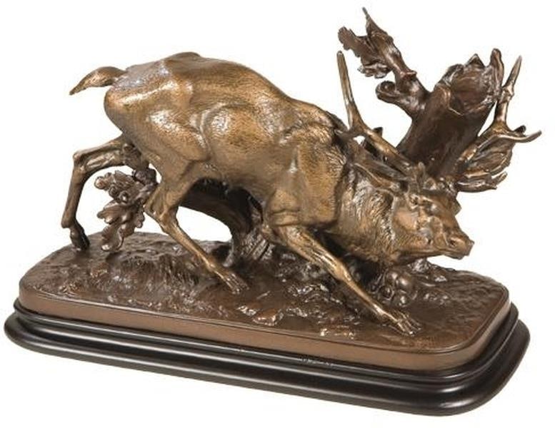 Rustic Lodge Stag Resin Sculpture Hand-Cast Hand-Painted 10.25H (1 of 1)