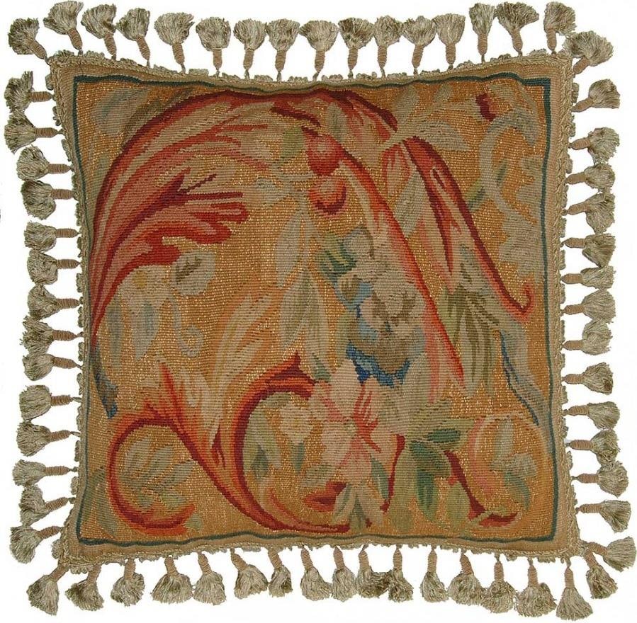 Provence Home Olive Green Aubusson Velvet Throw Pillow 22x22 (1 of 1)