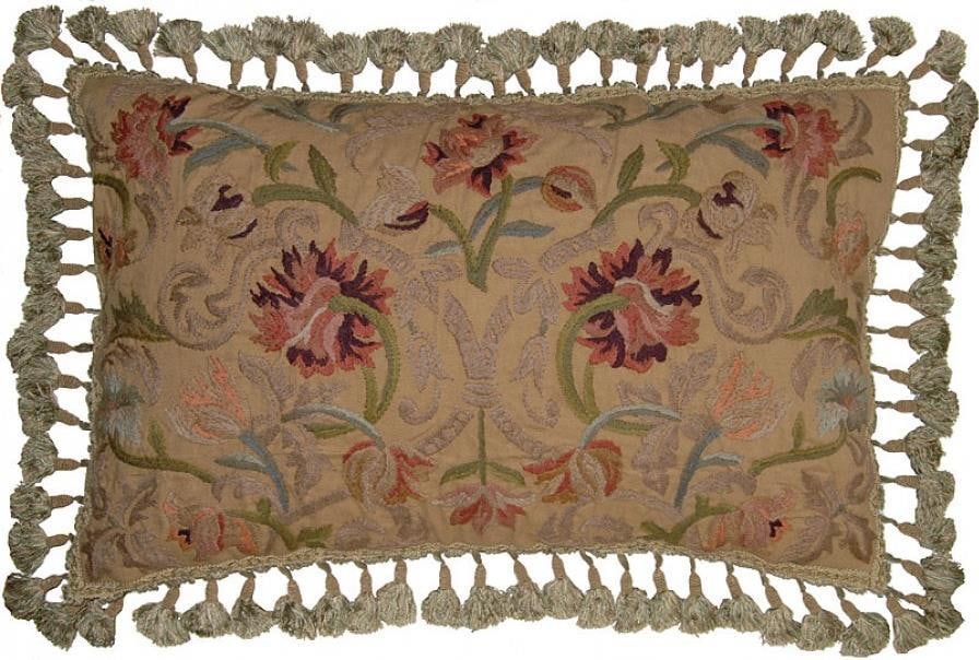 Victorian Style Floral Throw Pillow 16x24 Hand-Dyed by Provence Home (1 of 1)