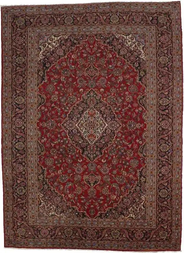 Vintage Hand-Knotted Wool Oriental Area Rug 9'6 x 13'2 Floral Design (1 of 18)