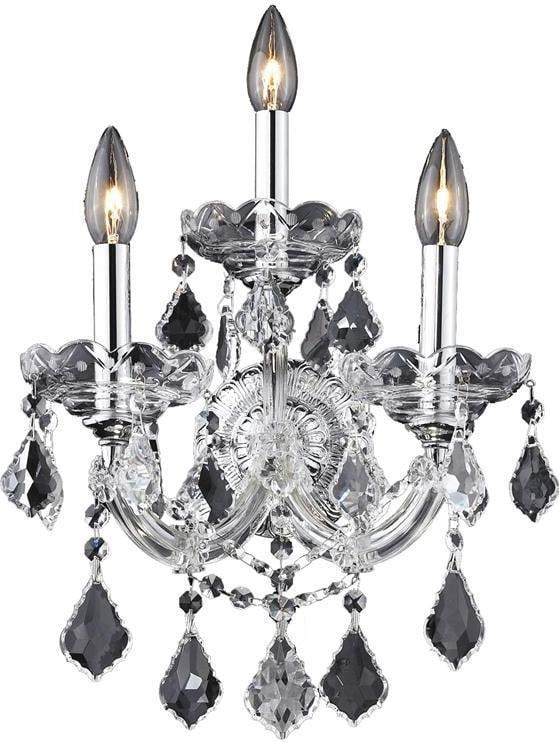Elegant Lighting Maria Theresa Crystal Wall Sconce 3-Light Chrome Finish (1 of 1)