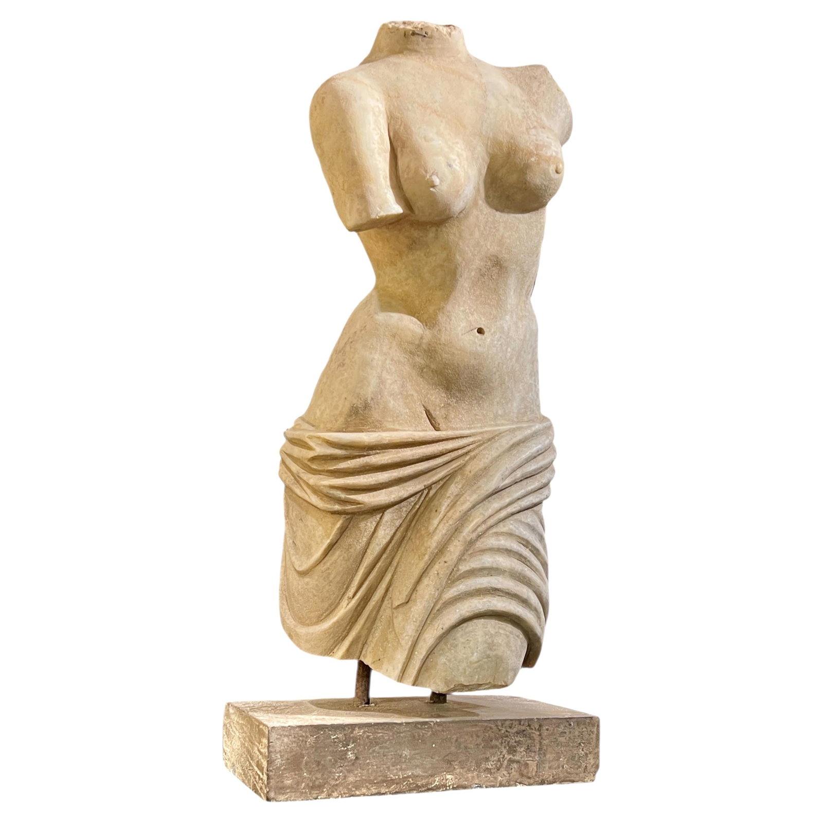Hand-Carved Marble Venus Torso Sculpture After Ancient Roman Art (1 of 8)
