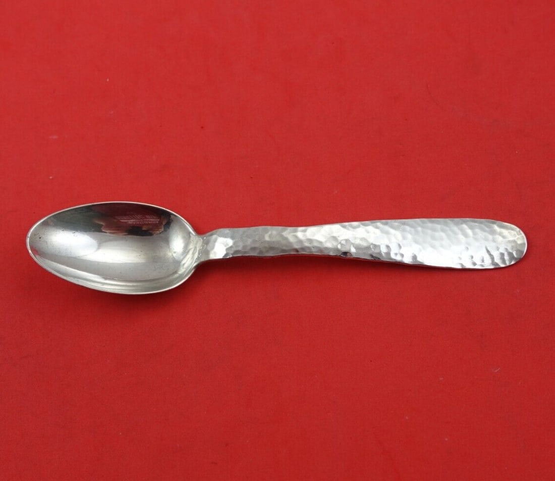 Tiffany & Co Lap Over Edge Hammered Sterling Silver Soup Spoon 6 3/4 inches (1 of 3)