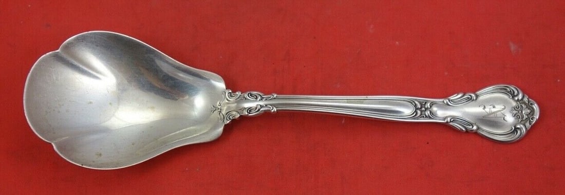Gorham Chantilly Sterling Silver Preserve Spoon 7 3/8 inch Monogrammed (1 of 2)