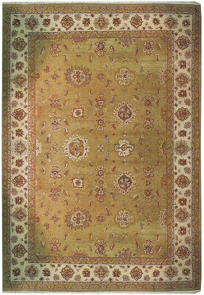 Exquisite 9' x 11.9' Olive Green Handmade Chobi Rug (1 of 6)