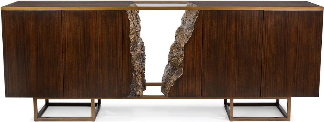 John-Richard Terra Credenza Black and Brown with European Hinges (1 of 7)