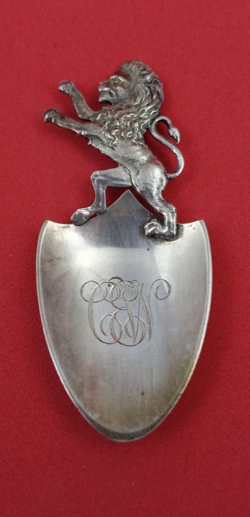 Sterling Silver Tea Caddy Spoon With Lion Design By Shiebler 2.5 Inch (1 of 2)